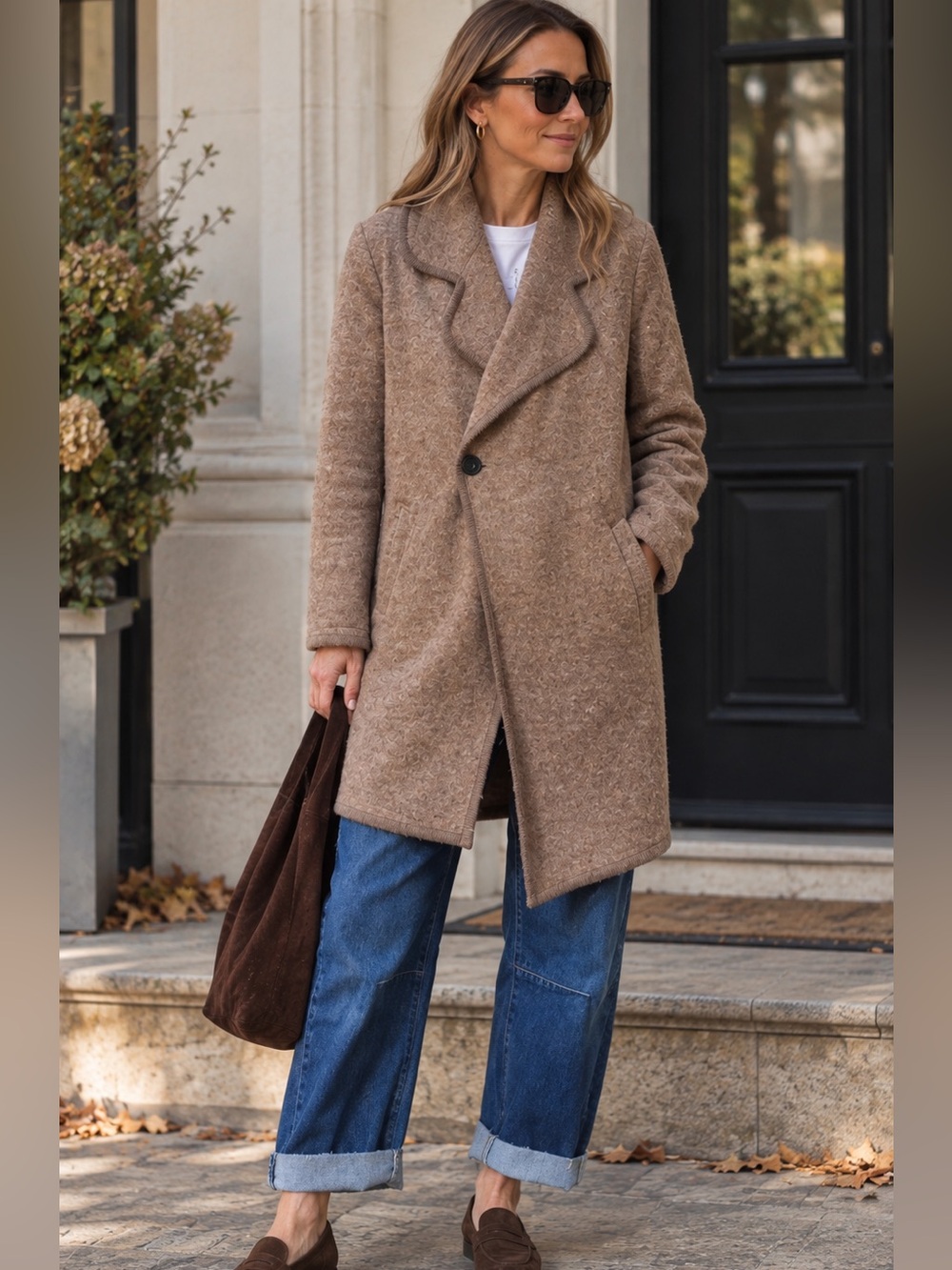 Paul Costelloe Wool Blend Knit Coat / Coatigan – Size Small
